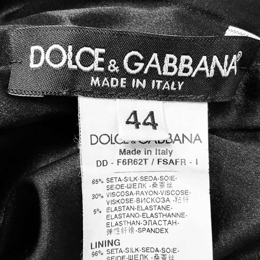 DOLCE & GABBANA BLACK MULTI FLORAL AND LEOPARD PRINT SILK MINI DRESS - Picture 4 of 4